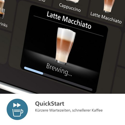 PHILIPS Kaffeevollautomat EP5544/80 5500 Series, 20 Kaffeespezialitäten (heiß oder eisgekühlt) LatteGo-Milchsystem, SilentBrew Technologie, Grau/Kupfer