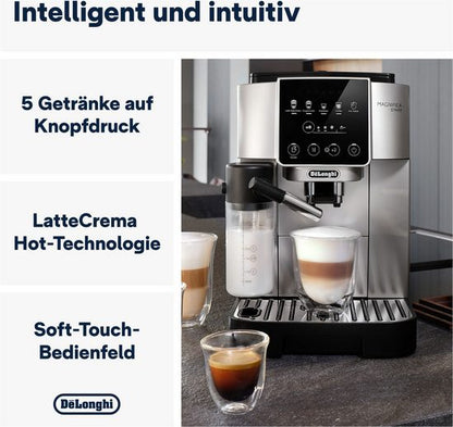 DE'LONGHI Kaffeevollautomat Start Milk ECAM220.80.SB, Milchkaraffe inklusive, Perfekter Cappuccino Für cremigen Barista-Milchschaum – auch für pflanzliche Alternativen