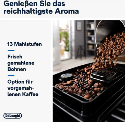 DE'LONGHI Kaffeevollautomat Start Milk ECAM220.80.SB, Milchkaraffe inklusive, Perfekter Cappuccino Für cremigen Barista-Milchschaum – auch für pflanzliche Alternativen