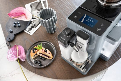 DE'LONGHI Kaffeevollautomat Rivelia EXAM440.55.G – 16 Kaffee-Rezepte, 2 Barista-Bohnenbehälter, grau Extra-Shot-Funktion, Innovatives Bean-Switch System, Touchdisplay