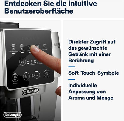 DE'LONGHI Kaffeevollautomat Start Milk ECAM220.80.SB, Milchkaraffe inklusive, Perfekter Cappuccino Für cremigen Barista-Milchschaum – auch für pflanzliche Alternativen
