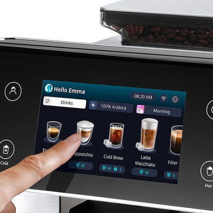 DE'LONGHI Kaffeevollautomat Primadonna Aromatic ECAM630.75.TM - 35 eiskalte & heiße Kaffeerezepte Edles italienisches Design, Bean Adapt Technology, Cold Brew Rezepte