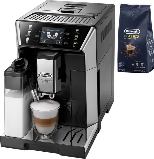 DE'LONGHI Kaffeevollautomat PrimaDonna Class ECAM550.65.SB - Perfekter Milchschaum + Gratis Kaffee 5 Kaffeestärken, Mein Kaffee" Funktion, 3,5'' Farbdisplay