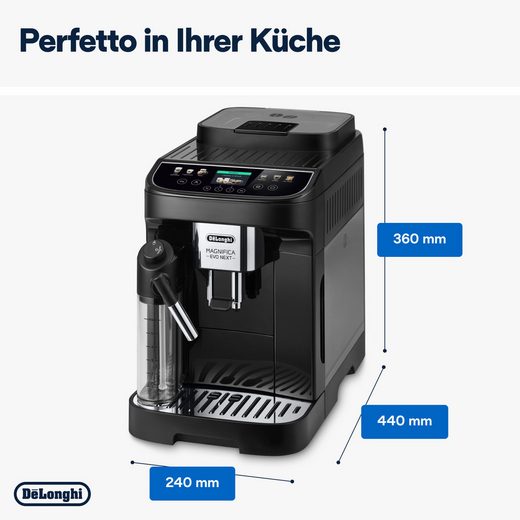DE'LONGHI Kaffeevollautomat Magnifica Evo Next ECAM310.60.B - Barista-Genuss per Touch, schwarz MyLatteFunktion, 3 Benutzerprofile, LatteCrema Milchsystem, 10 Rezepte