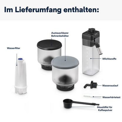 DE'LONGHI Kaffeevollautomat Rivelia EXAM440.55.G – 16 Kaffee-Rezepte, 2 Barista-Bohnenbehälter, grau Extra-Shot-Funktion, Innovatives Bean-Switch System, Touchdisplay